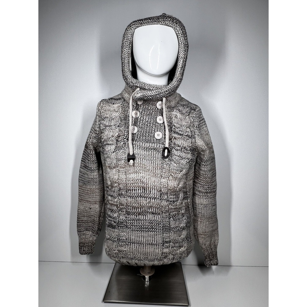 NWT Leif Nelson Beige Knitted Pullover Heavyweight Sweater LN20227 Mens SZ Small